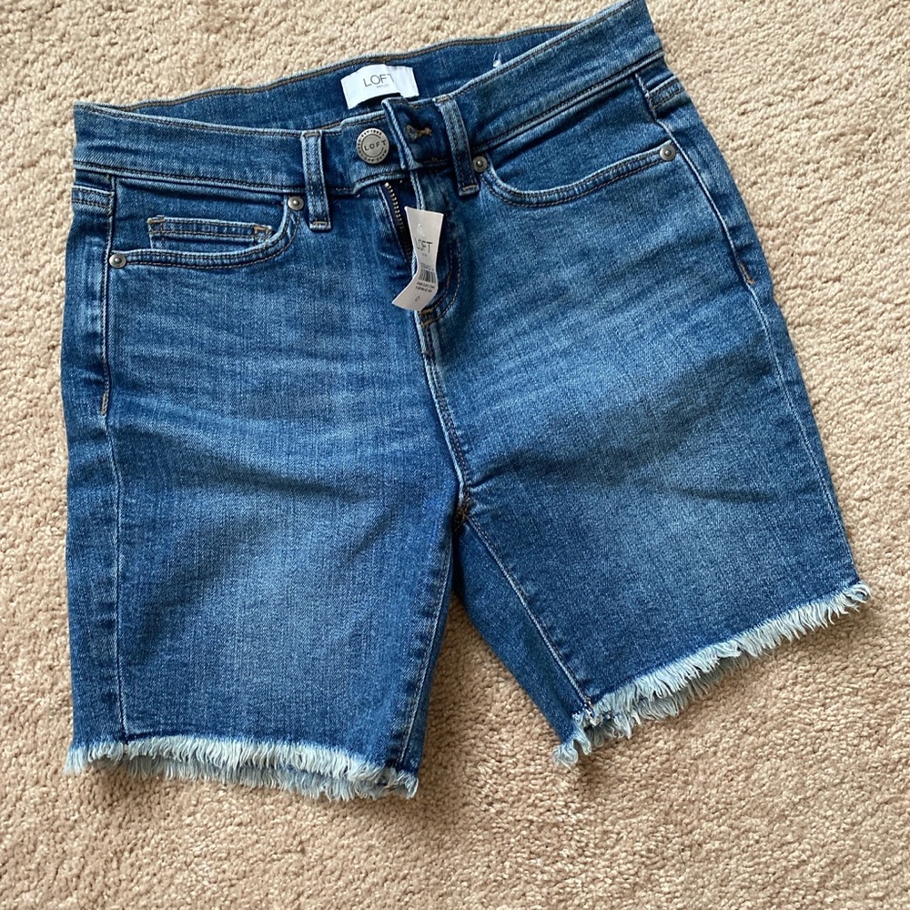 LOFT High Waisted Jean Shorts